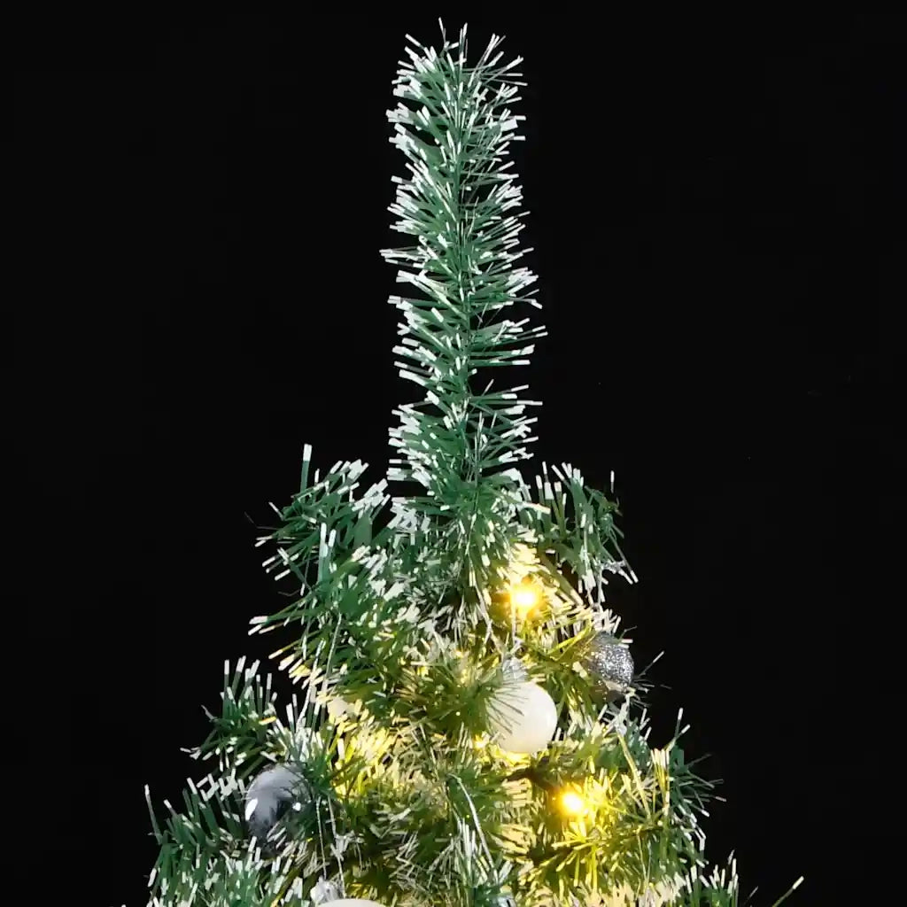 Albero di Natale Artificiale con 300 LED Palline e Neve 210 cmcod mxl 107884