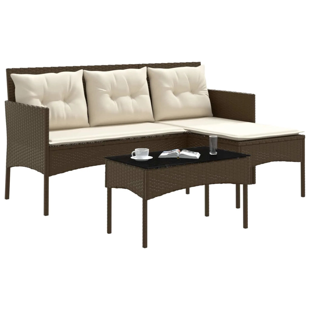 Set Divano da Giardino con cuscino 2 pz | Set Salotto da Giardino polyrattan
