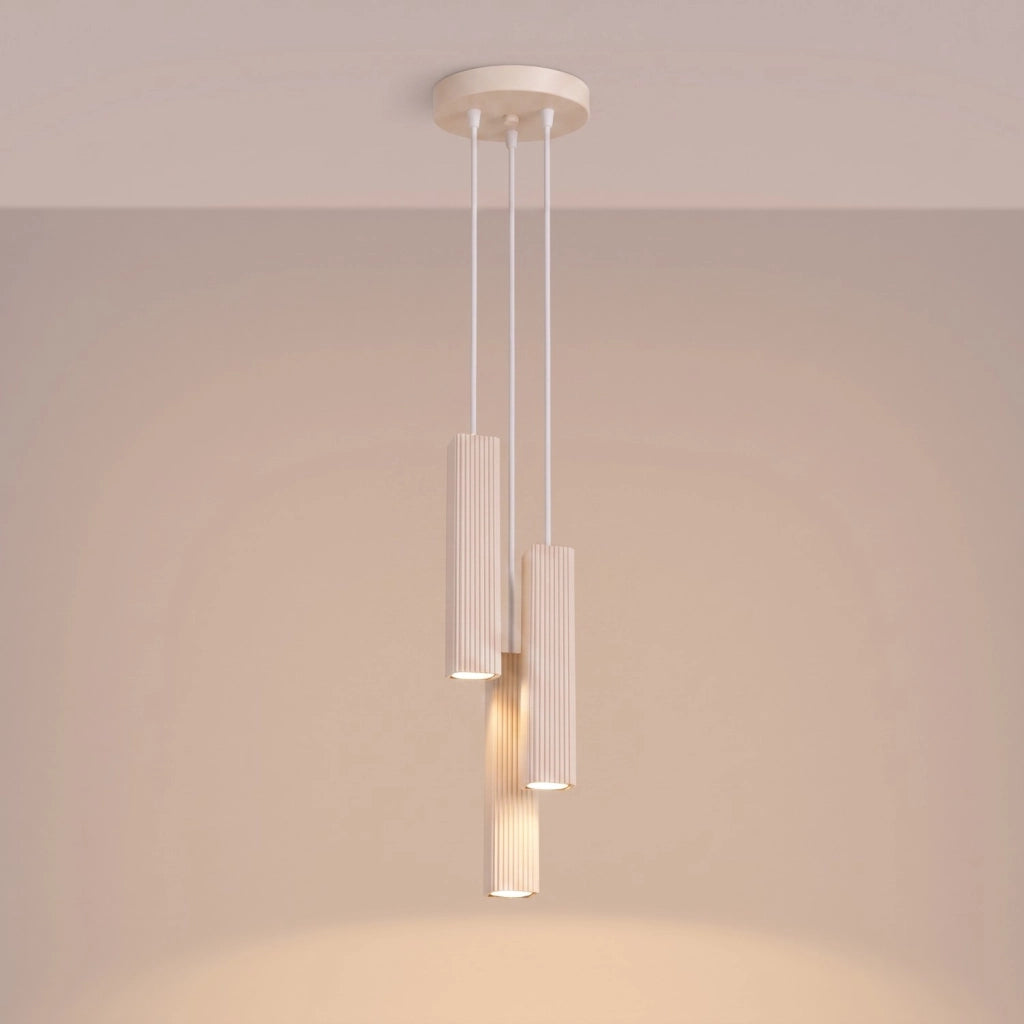 Lampada a sospensione RAYO 3P beige