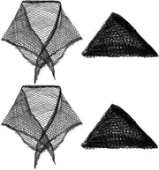 Set di reti per capelli a tre punte - 4 pezzi - cotone - adesivo - confortevole - leggero - protezione per le ciocche - retino per capelli