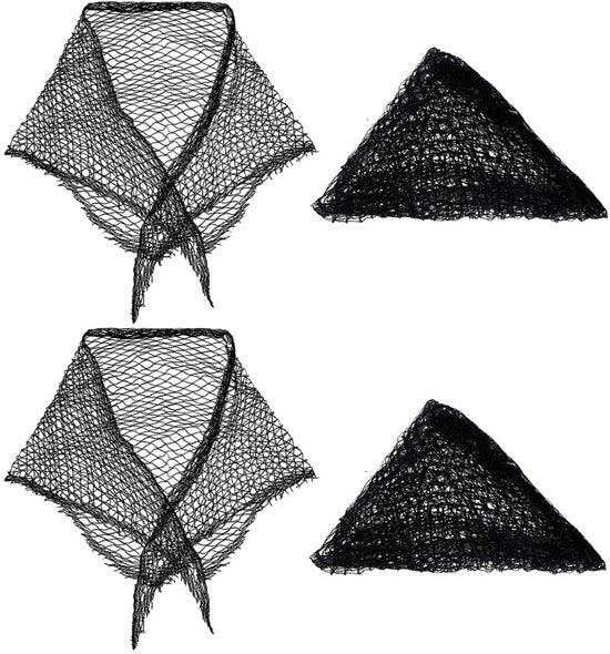 Set di reti per capelli a tre punte - 4 pezzi - cotone - adesivo - confortevole - leggero - protezione per le ciocche - retino per capelli