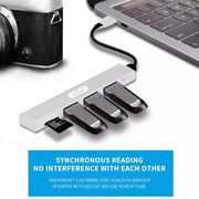 Trade Shop - Hub Usb 3 Porte Usb3.0 + 1 Slot Micro Sd Portatile Dissipazione Del Calore Q-t89 -