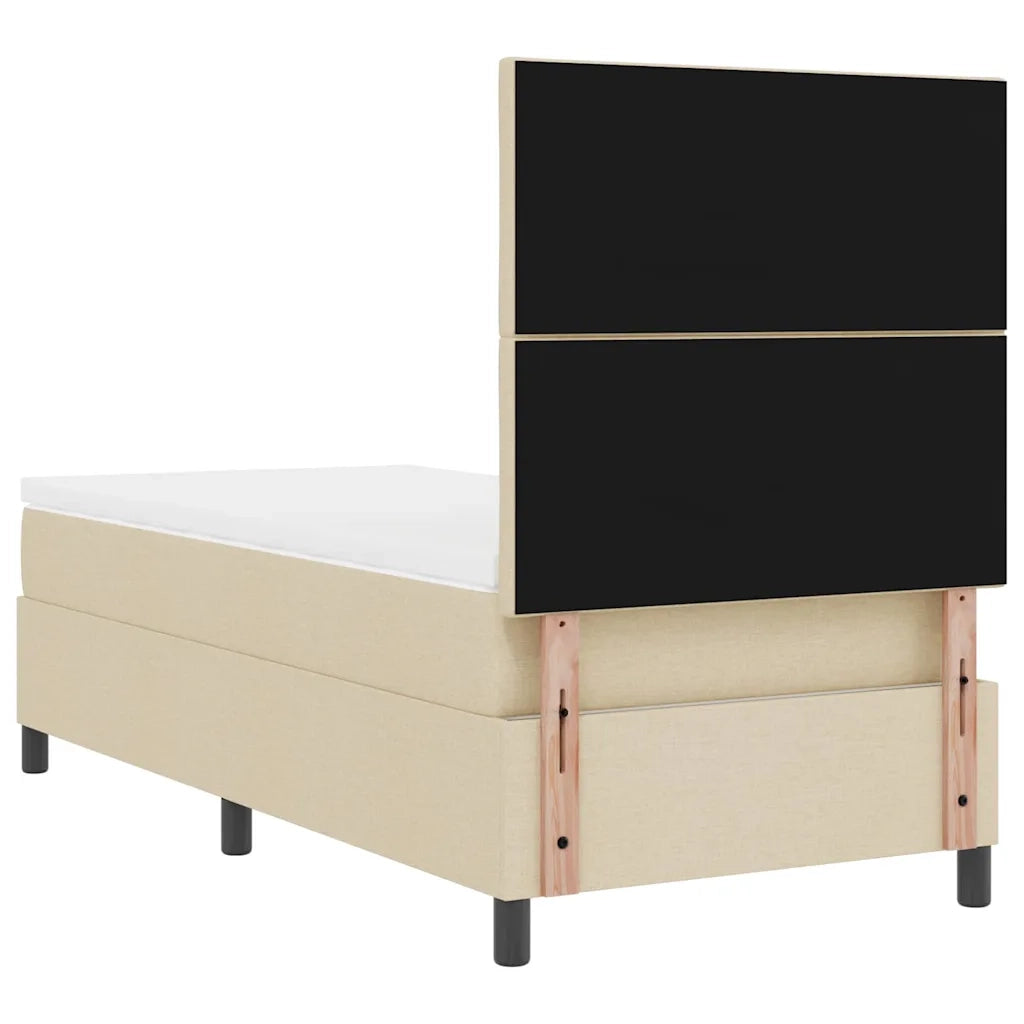 Letto a molle con materasso Crema 90 x 190 cm Tessuto 3342912