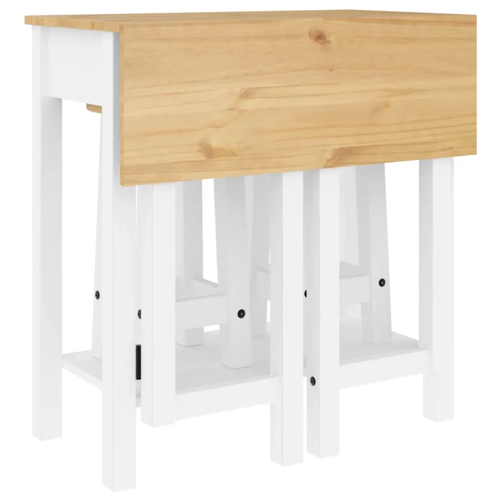 Set da Bar 3 pz Bianco in Legno Massello di Pino 4005698