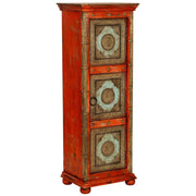 Armadio artigianale in legno rosso 53x40x149h cm