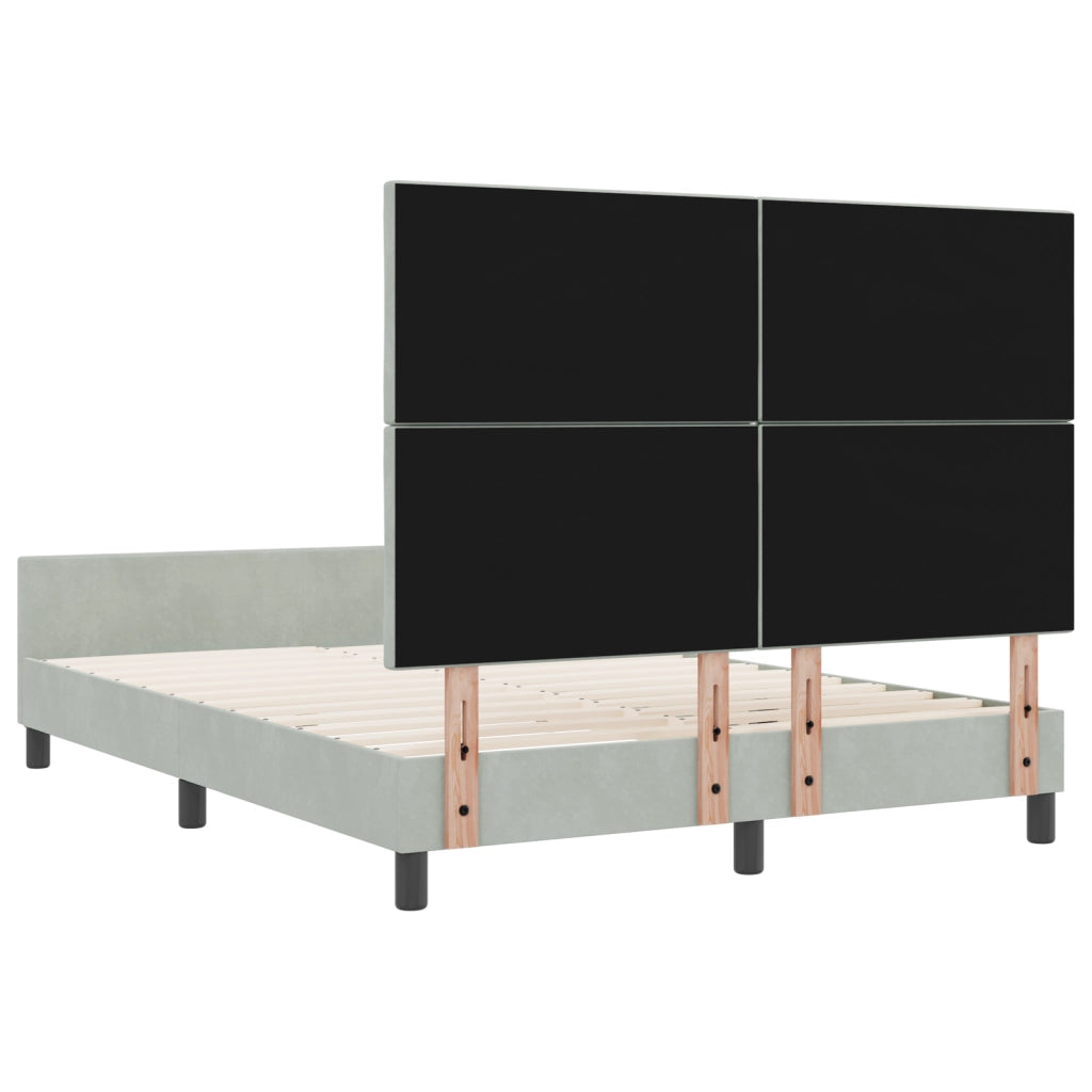 Struttura del letto Grigio chiaro 140x200 cm Velluto