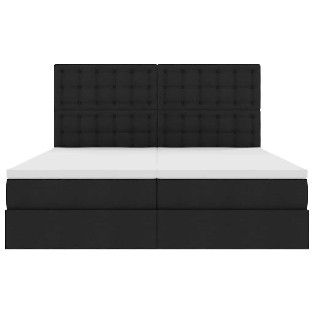 Letto con Contenitore Nero 200 x 200 cm Pelle Sintetica 3372229