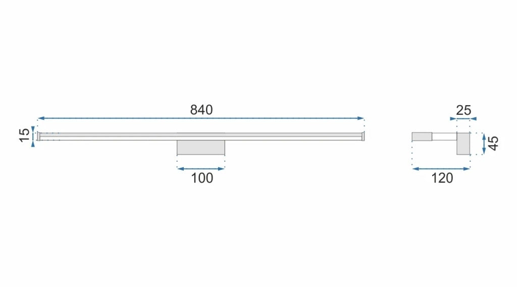 Lampada Da Parete Da Bagno Led Sopra Specchio 18w 90cm APP371-1W Cromo