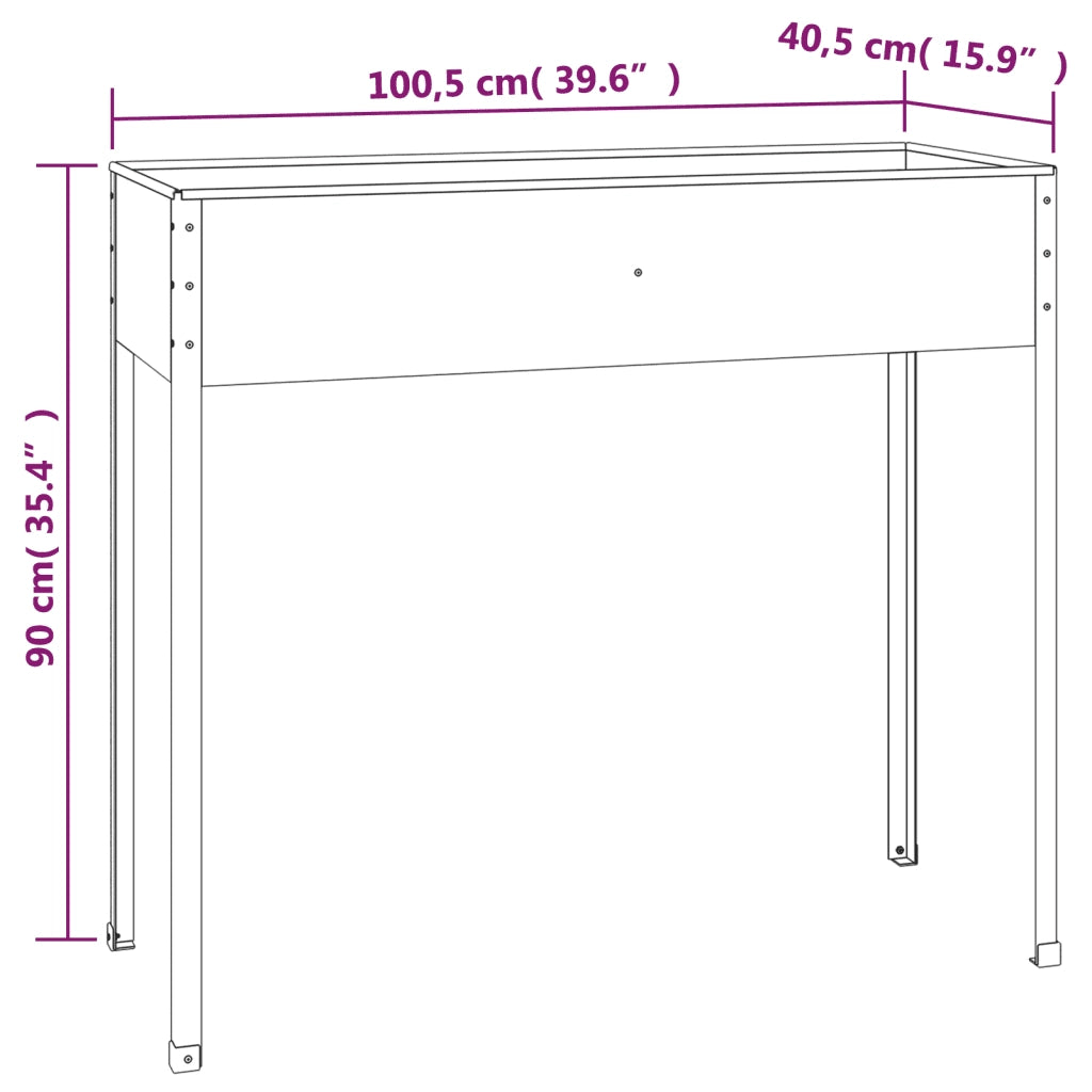 Fioriera da Giardino-Vaso da Esterno Antracite 100,5x40,5x90 cm Acciaio Zincato