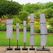 Copertura protettiva per ombrellone ovale con manico - 100% poliestere - grigio chiaro - giardino e balcone