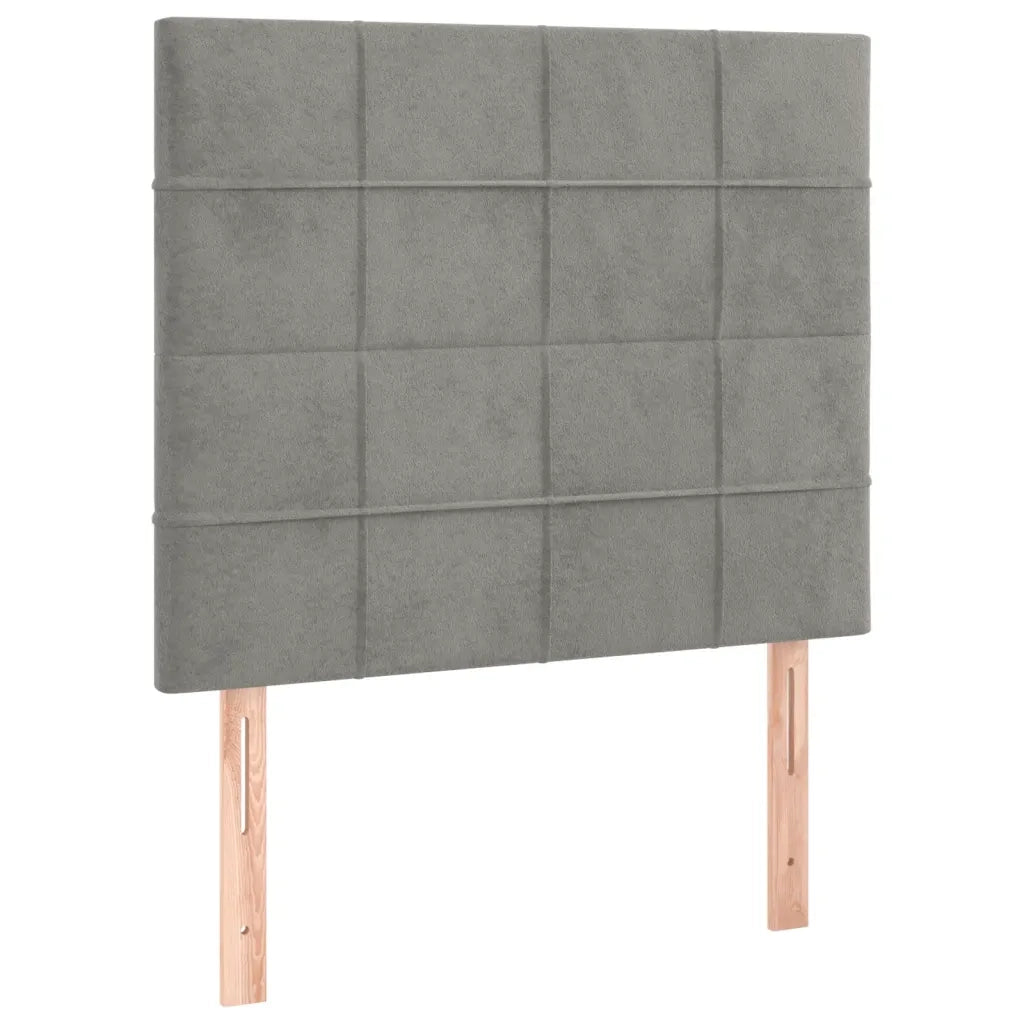 Testiera-Testata Decorativa Grigio Chiaro 80x5x118/128 cm Velluto 710579