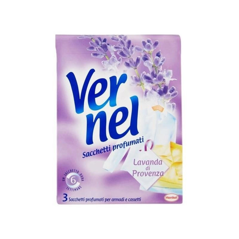 VERNEL SACCHETTI PROFUMATI LAVANDA DI PROVENZA PER ARMADI E CASSETTI 3 PEZZI