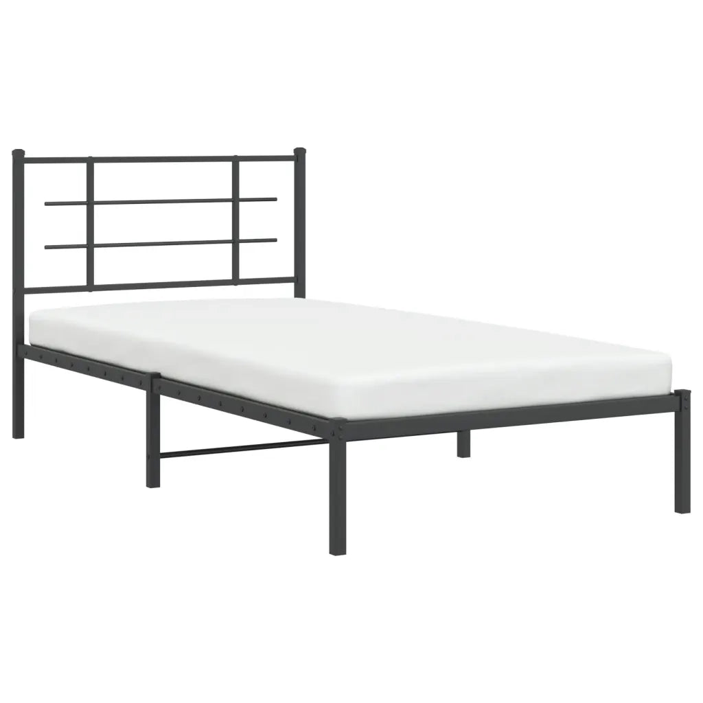 Giroletto con Testiera in Metallo Nero 107x203 cm 355557