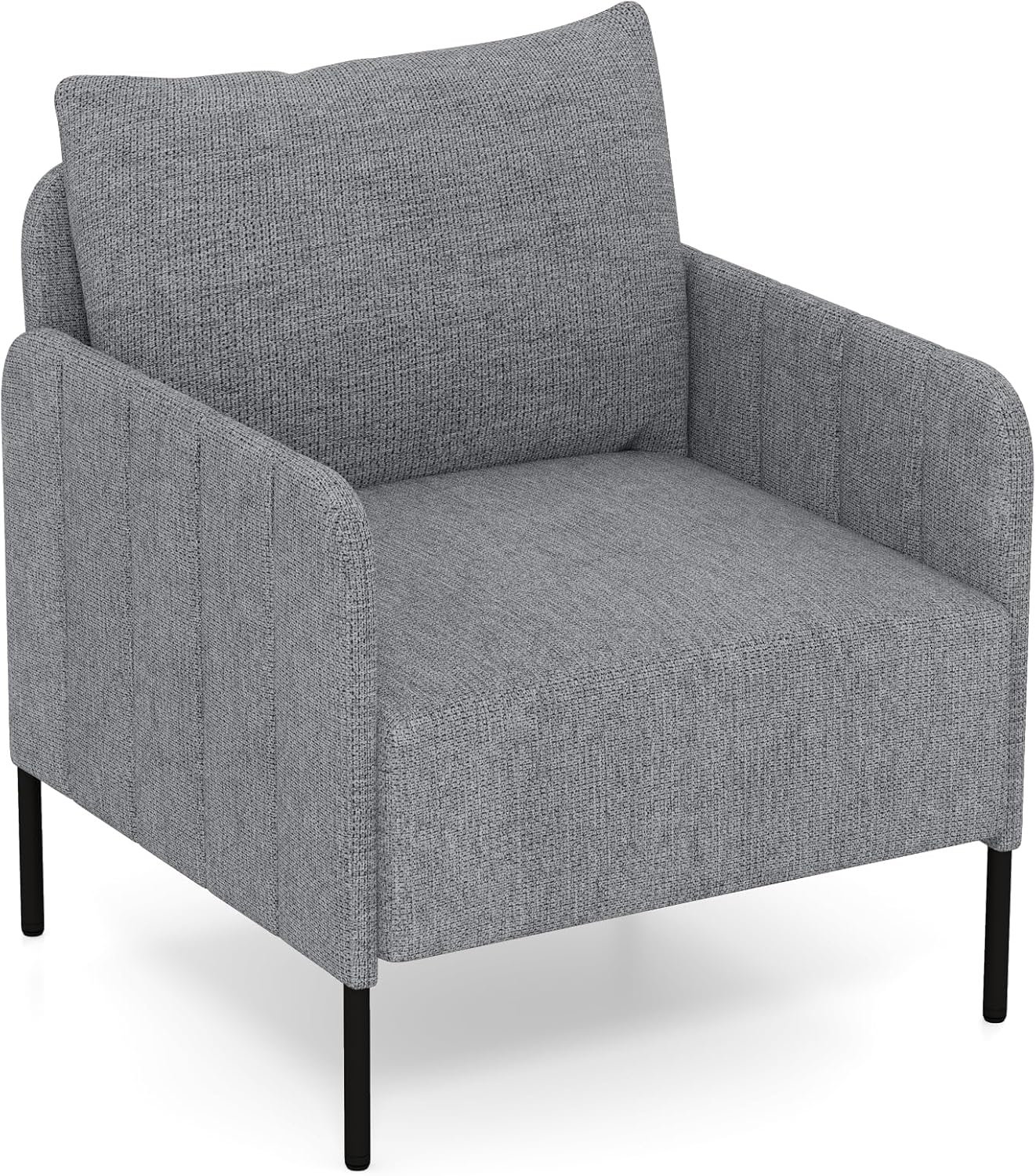 Poltrona Relax, Poltrona Singola in Chenille con Cuscino, Sedia da Soggiorno con Piedini Regolabili, Sedia Moderna per Camera da Letto, Studio, Portata 150 kg