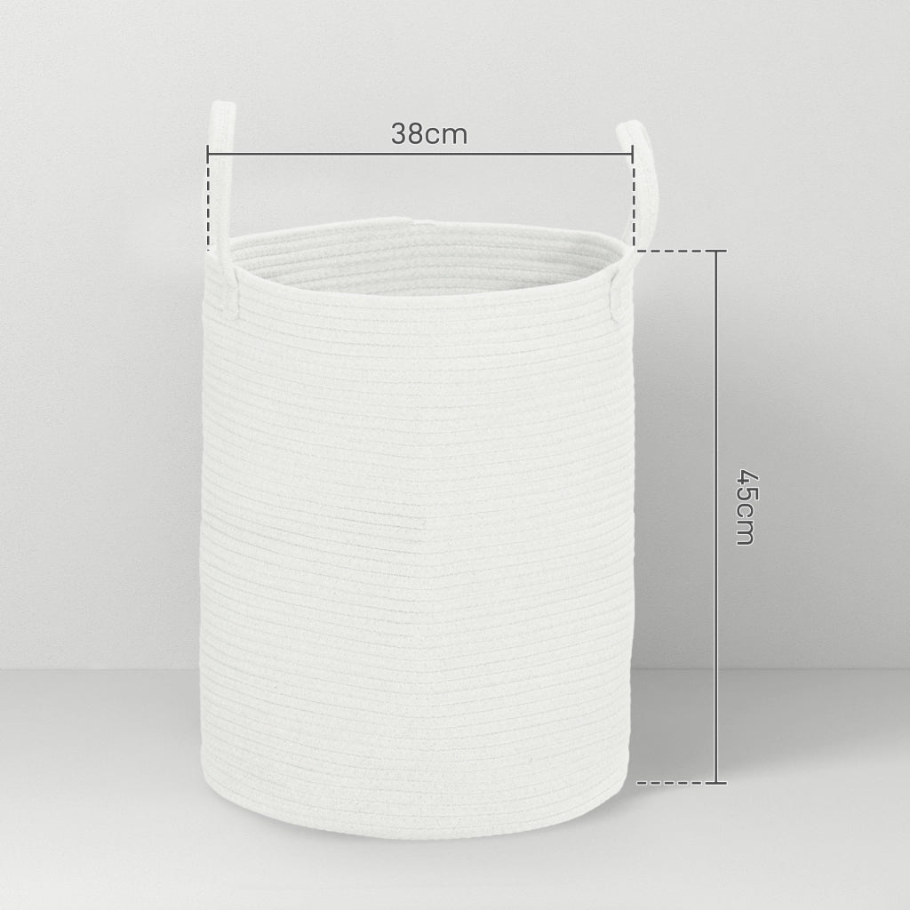 Cesto Portabiancheria Pieghevole ¨C Xylo ¨C Cotone Naturale 36L ?38x45cm Bianco Crema