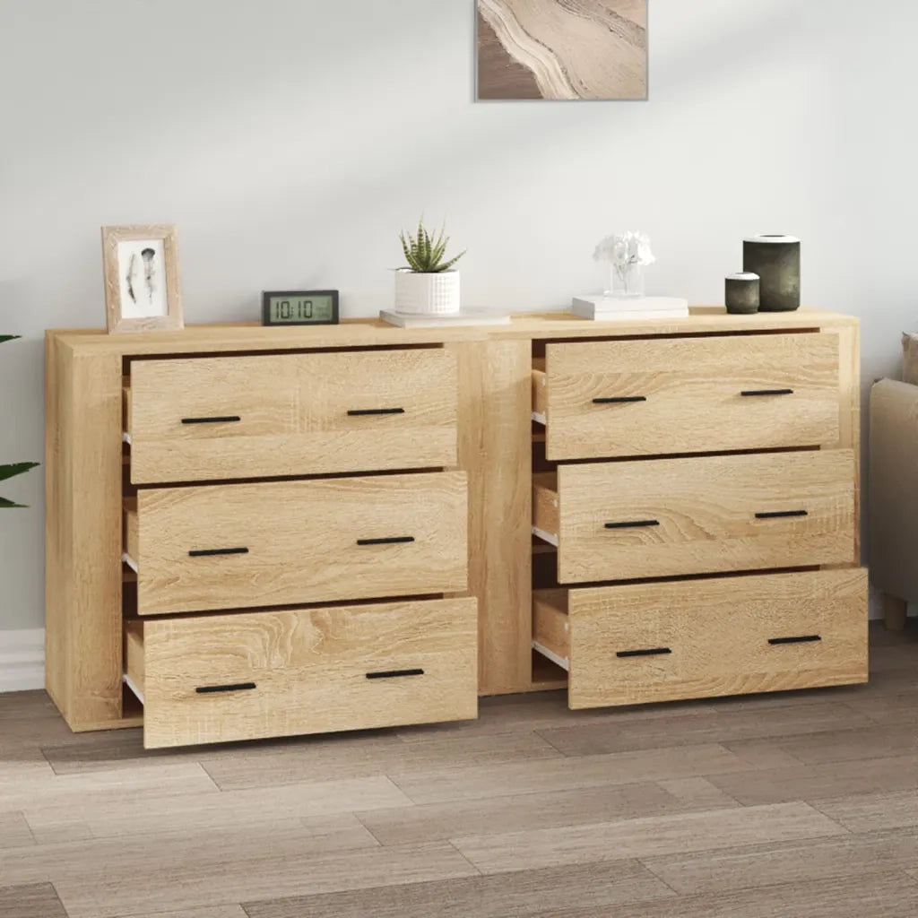 Credenze 2 pz | Madia | Buffet da pranzo | Armadio da pranzo Rovere Sonoma in Legno Multistrato
