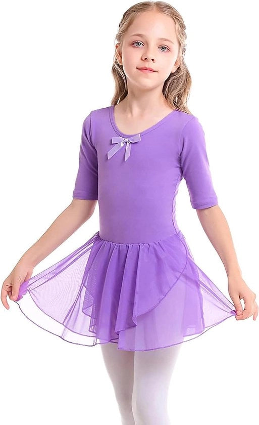 Abito da ballo per bambine con tutu e gonna in cotone colore blu scuro, taglia 100, alta qualità