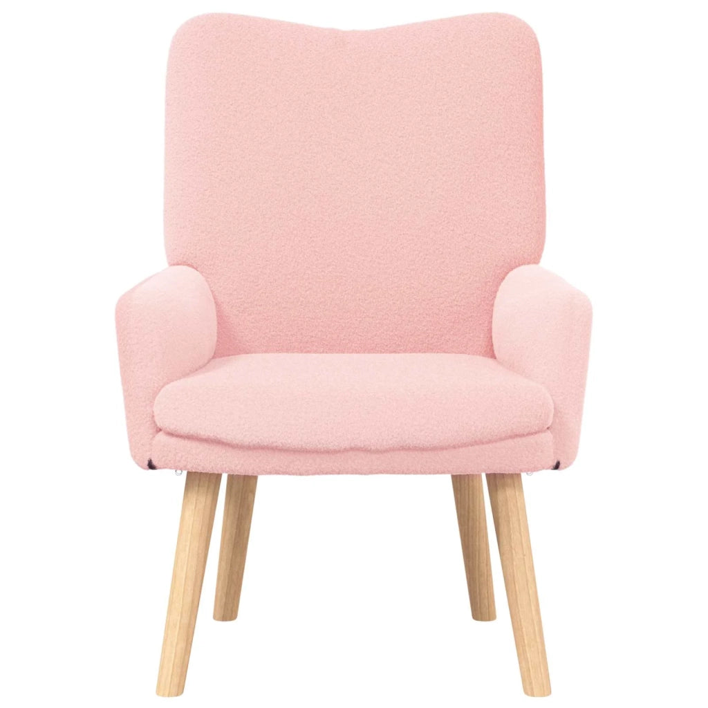 Divano Sedia-Poltrona Rosa 63 x 67 x 94 cm Tessuto di Pecora e Plywood