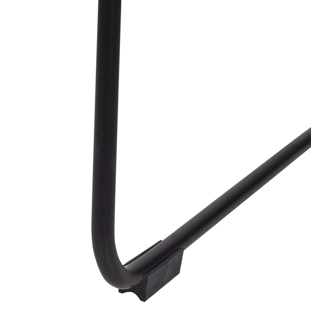 Set di 2 sedie da pranzo in metallo nero con schienale in filo di ferro e cuscini in ecopelle stile elegante glamour