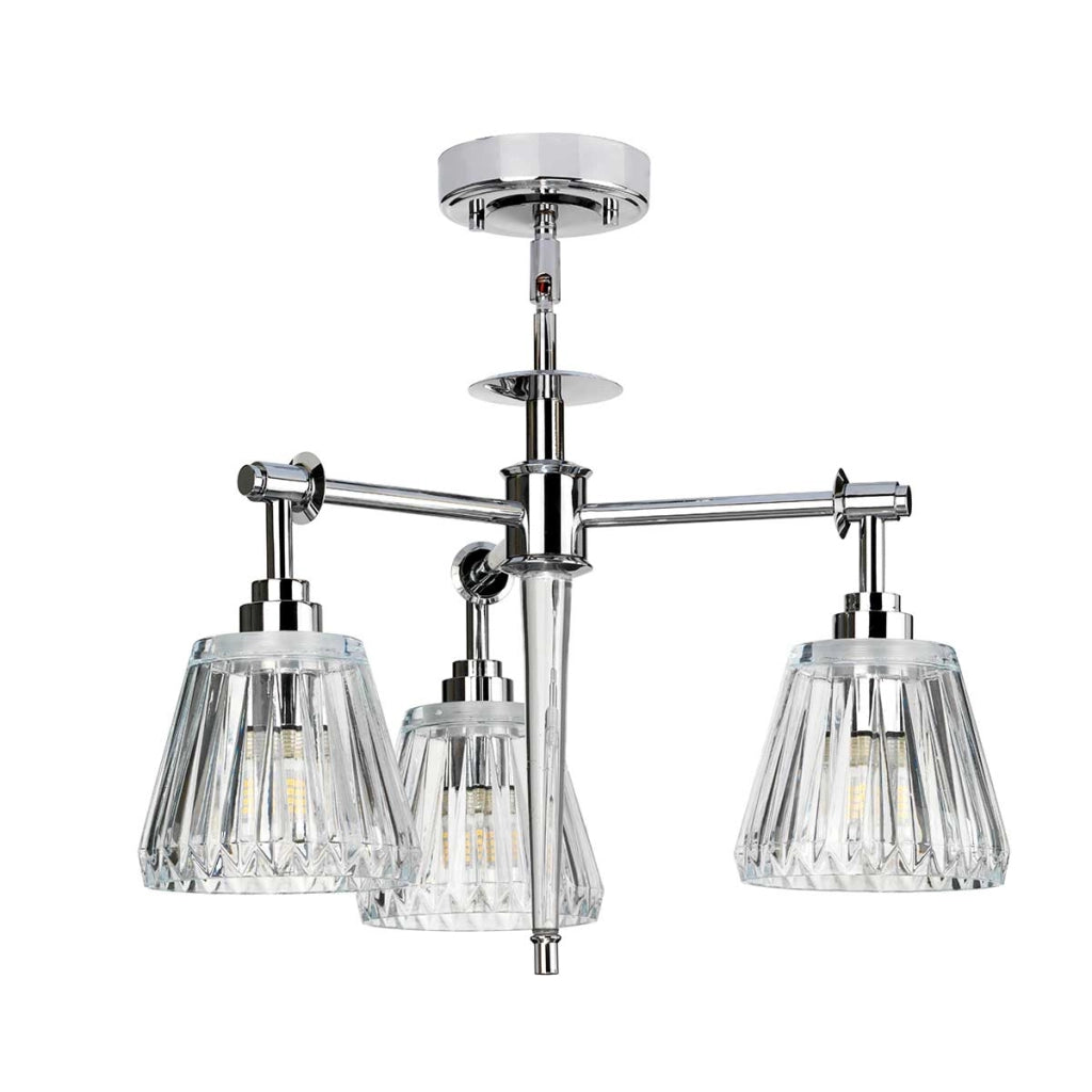 Lampadario Agatha Elstead cromato Ø47cm 4xG9 LED IP44