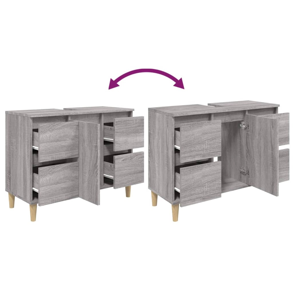 Mobile sottolavabo bagno 80 x 33 x 60 cm in legno ingegnerizzato grigio 02_0006851