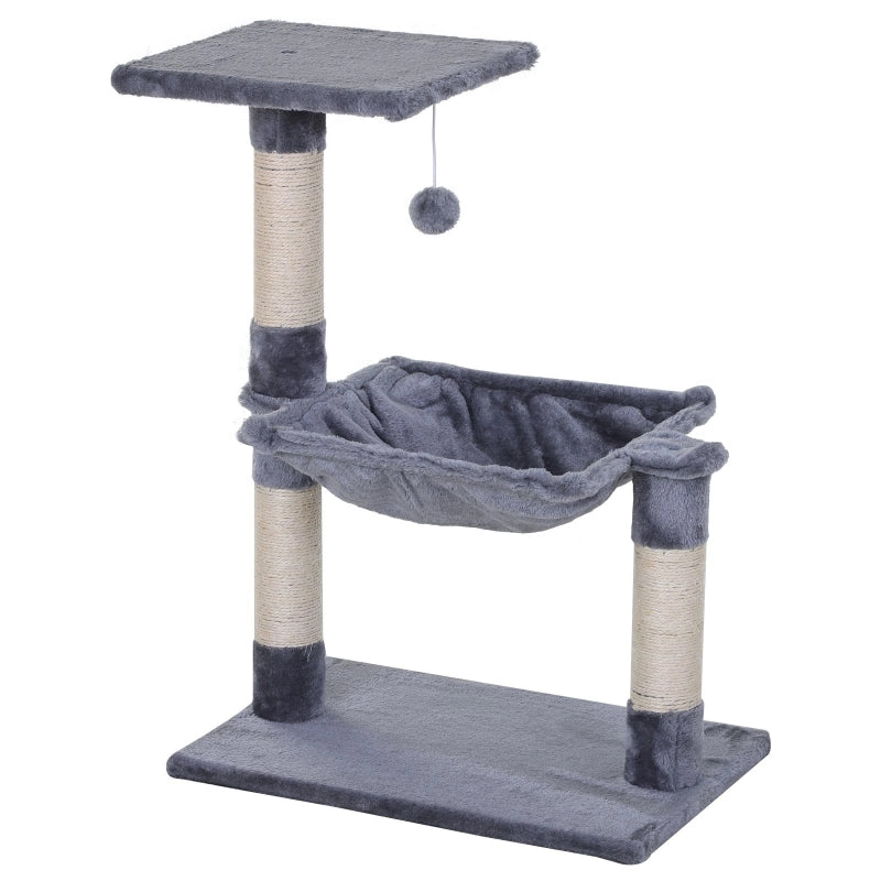 TIRAGRAFFI GATTO Con amaca 50x36x70 cm Grigio in peluche