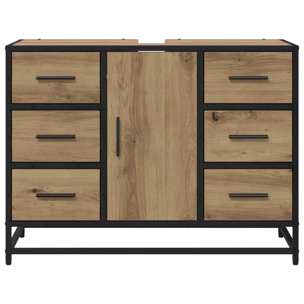 Mobile da Bagno con cassetto Rovere artigianale 80 x 33 x 60 cm