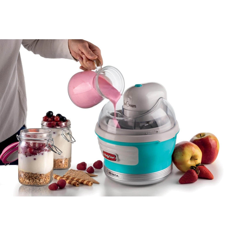 Macchina per fare il gelato 12W, capacità 1,5L, tempo preparazione 30 minuti - Azzurro