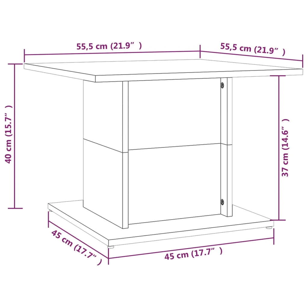 Tavolino da Salotto Bianco 55,5x55,5x40 cm in Truciolato 810316