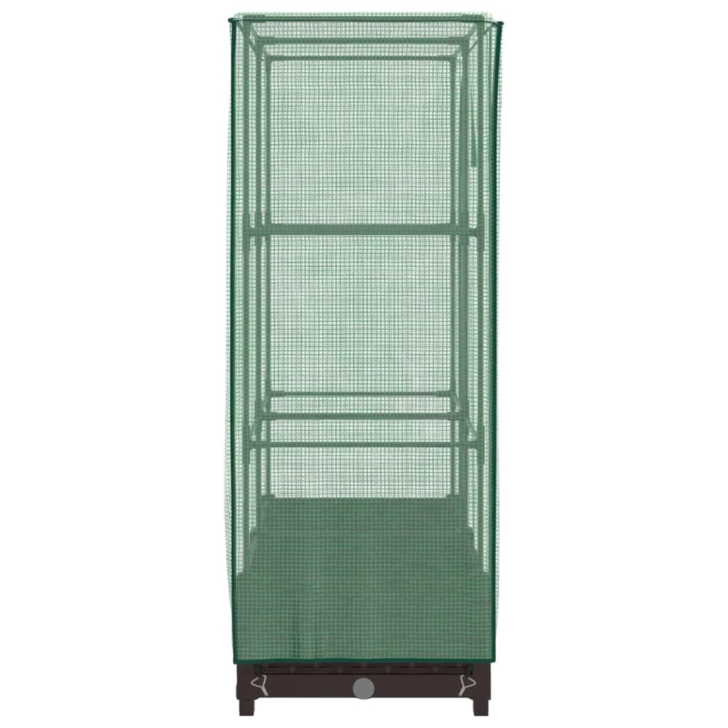 Fioriera/aiuola rialzata con copertura effetto rattan 80 x 40 x 123 cm marrone 02_0038782