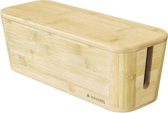 Organizzatore per cavi elettrici in legno di bambù - Contenitore stile per cavi elettrici - Organizzatore per cavi elettrici in legno di bambù