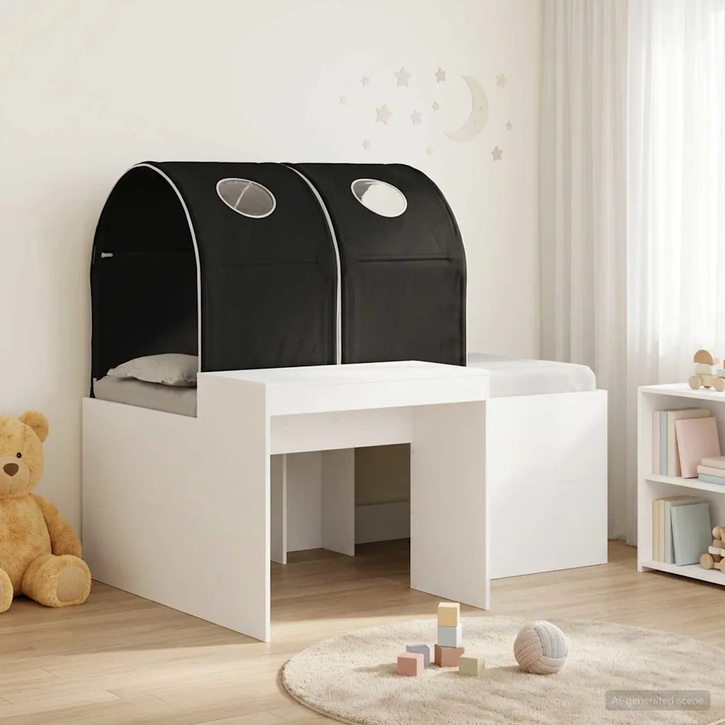 Letto con Tunnel 4 pcs Rovere Artigianale e Nero