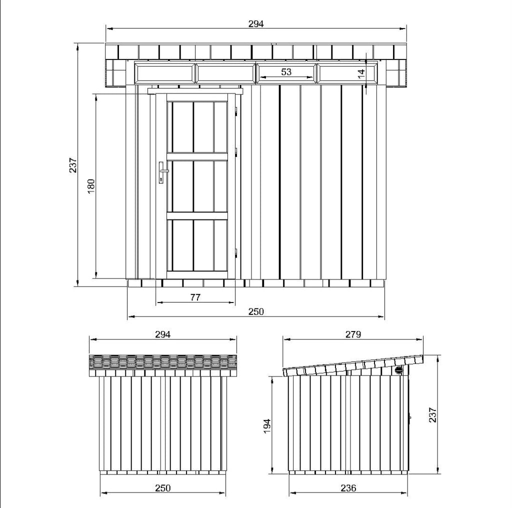 Casetta da Giardino di QUALIT? PREMIUM 5,9m?²-L279xW293cm - TIMBELA M903-TUNDRA GREY