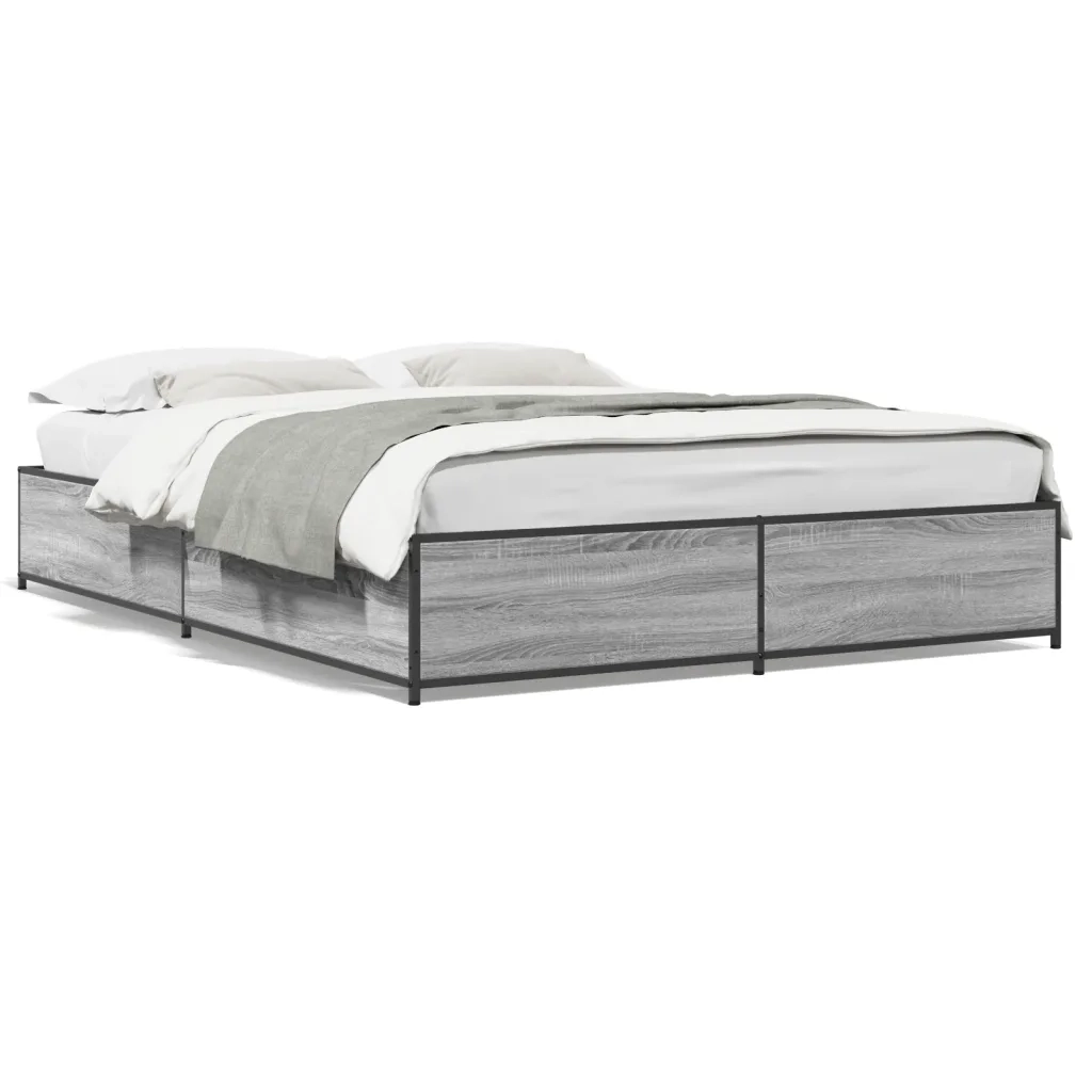 Giroletto Grigio Sonoma 135x190 cm in Legno Multistrato Metallo 3279860