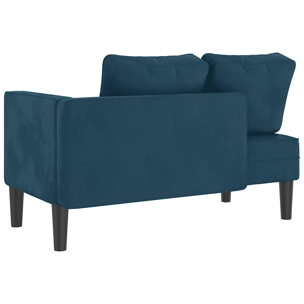 Chaise Longue con Cuscini Blu in Velluto CFW7034568