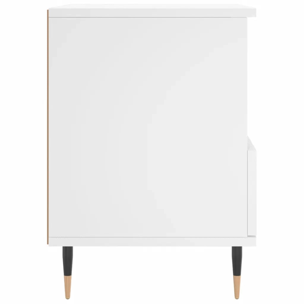 Comodini 2 pz-Set di 2 Tavolino da notte Bianchi 40x35x50 cm in Legno Multistrato