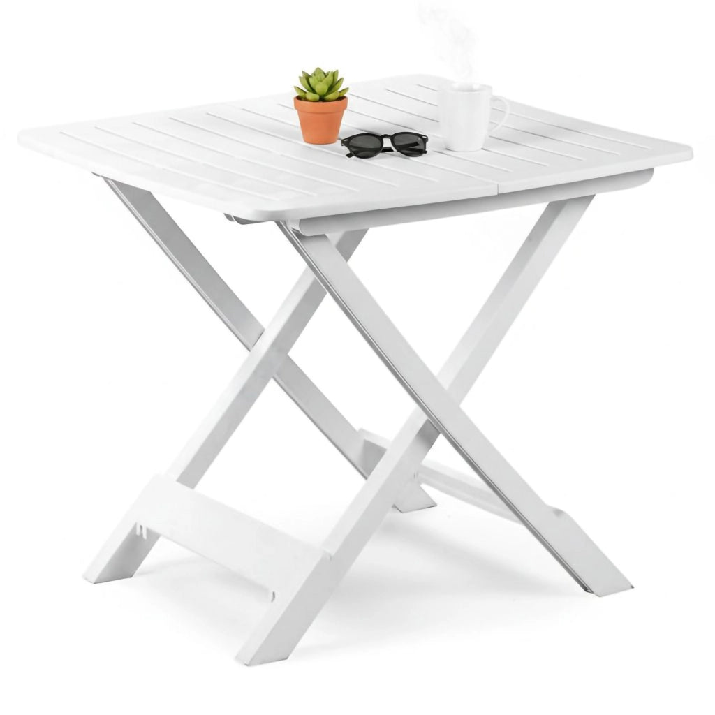 Ruthton, Tavolo da Esterno 4 Posti Made in Italy, 79x72x70h cm Bianco