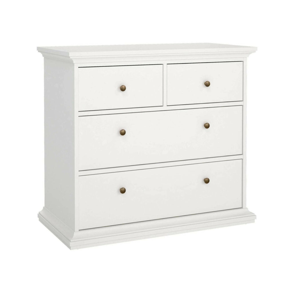 Cassettiera Arika, Settimino multiuso, Comò camera da letto, Mobile con cassetti, 96x49 h87 cm, Bianco