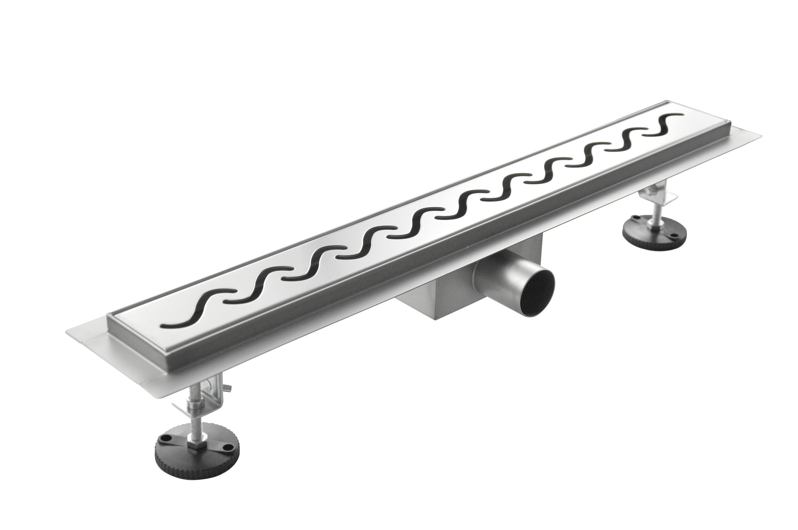 Canalina di Scarico 100x7 cm in Acciaio Inox a Pavimento Onda