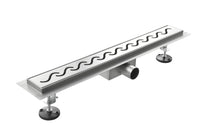 Canalina di Scarico 100x7 cm in Acciaio Inox a Pavimento Onda
