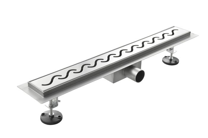 Canalina di Scarico 100x7 cm in Acciaio Inox a Pavimento Onda