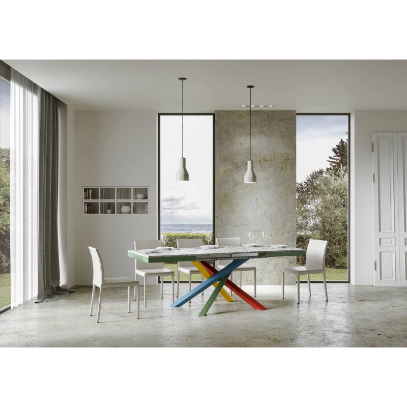 Tavolo allungabile 90x120/224 cm Volantis Evolution telaio Multicolor - Quercia Natura