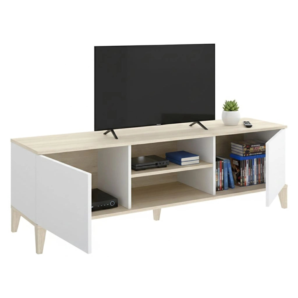 Altus, Mobile Porta tv 5 Ripiani, 40x150x48h cm Bianco