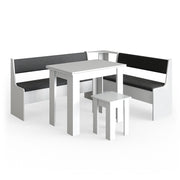 Vicco Gruppo panca ad angolo Bianco 180 x 41.5 cm con tavolo
