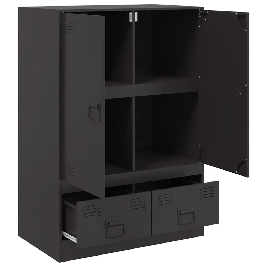 Credenza Nera 67x39x95 cm in Acciaio 841805