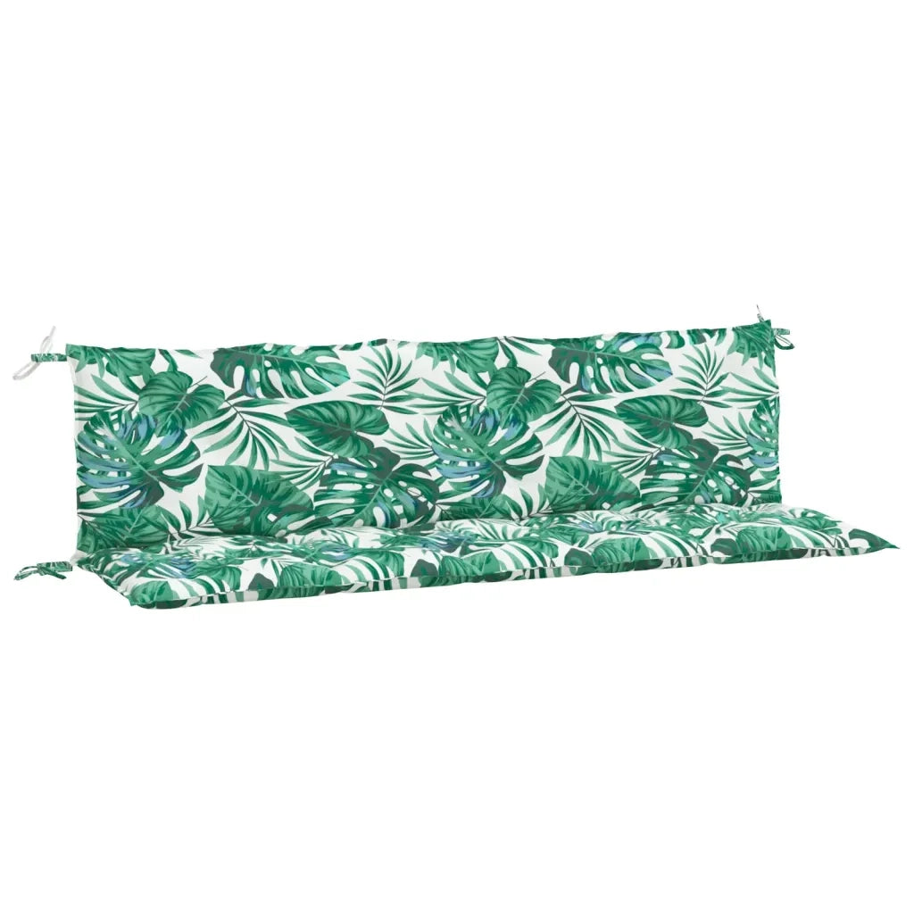 Cuscini Panca Giardino 2 pz-Set di 2 Cuscini per panchina da esterno a Foglie 180x50x7cm Tessuto Oxford