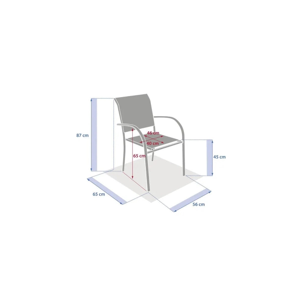 Poltrona da giardino impilabile Piazza verde alloro 56 x 65 x 88 cm
