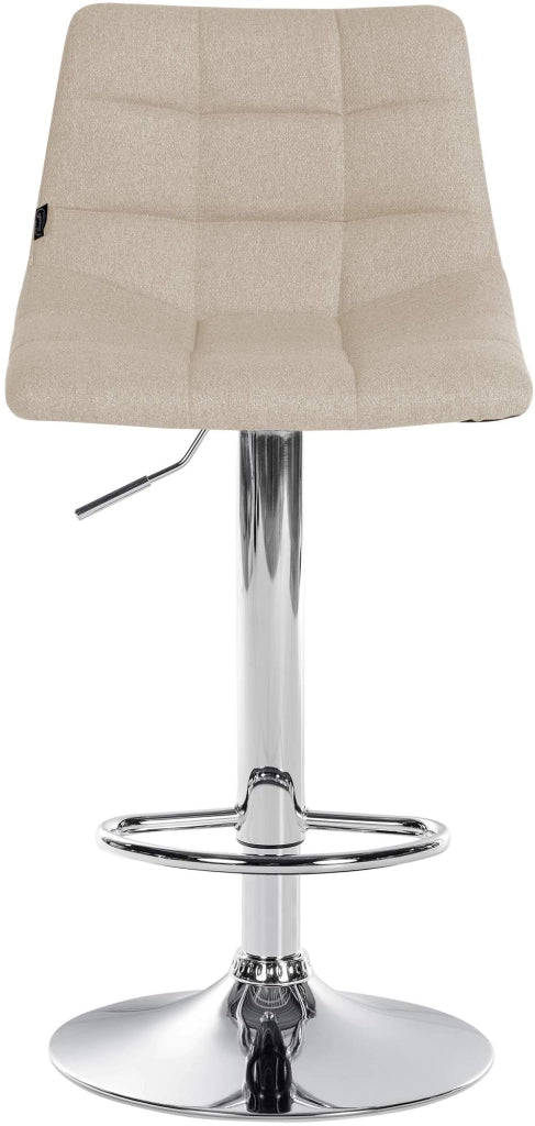Set di 2 sgabelli da bar Jerry Fabric crema,cromo