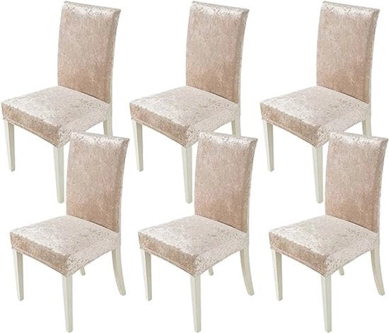 Set di 6 coprisella in elastico rimovibile e lavabile - ideale per uffici, cucine, hotel e divani - colore luce beige