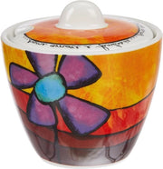 Vaso da zucchero in porcellana rosso - design vintage